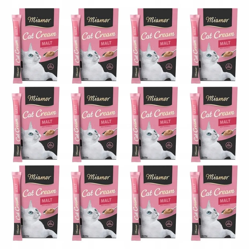 Przysmak dla kota Pasta MIAMOR Cat Cream ze słodem ODKŁACZAJĄCA 72x15g thumbnail 1