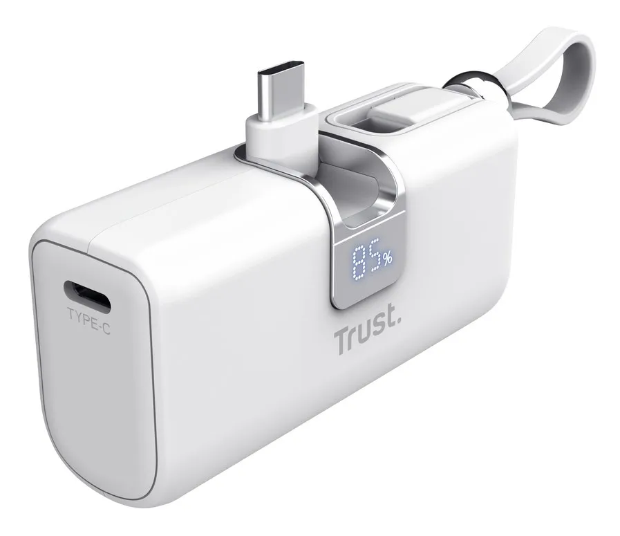 Kieszonkowy powerbank TRUST Pacto 5000 mAh biały thumbnail 2