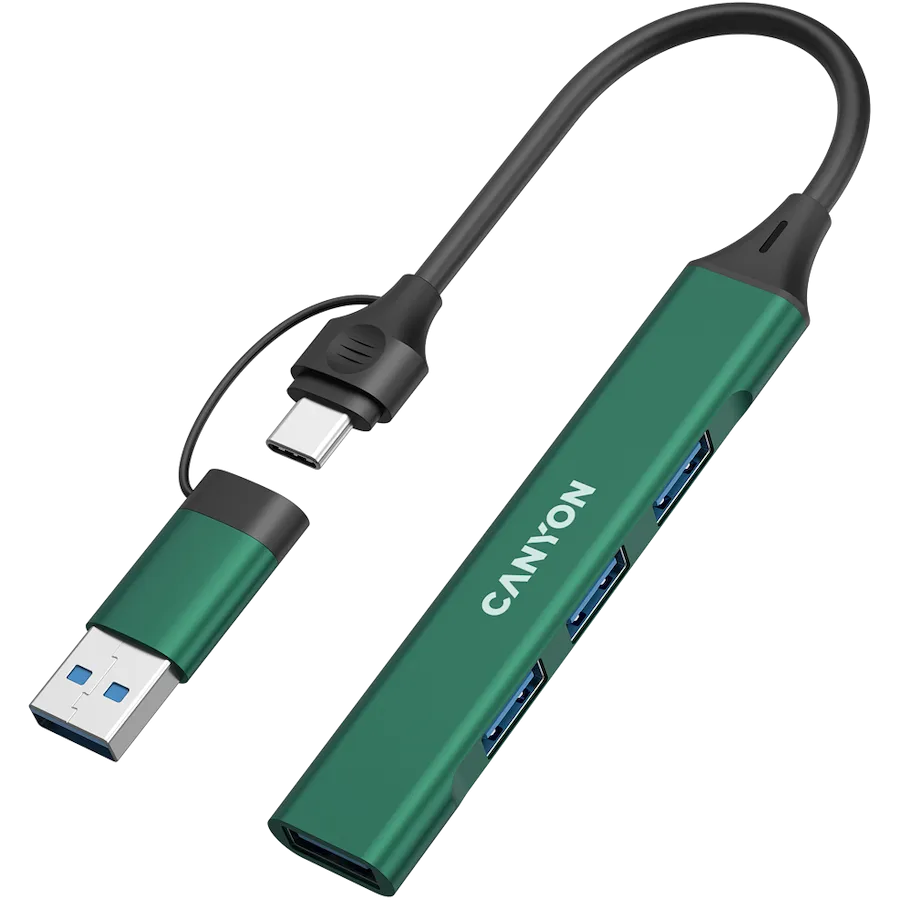 CANYON HUB DS-02 4 w 1 USB-A/C Zielony thumbnail 2