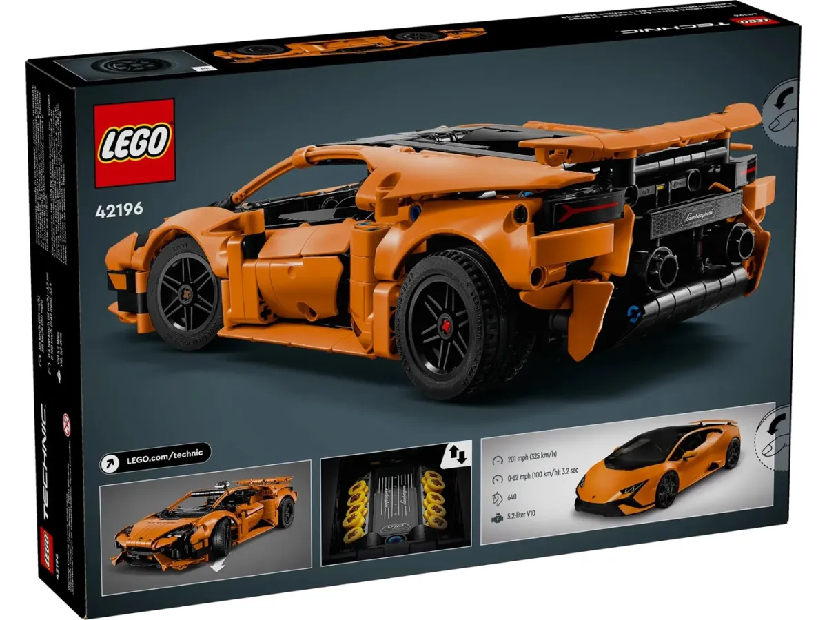 LEGO Technic 42196 - Pomarańczowe Lamborghini Huracán Tecnica thumbnail 2