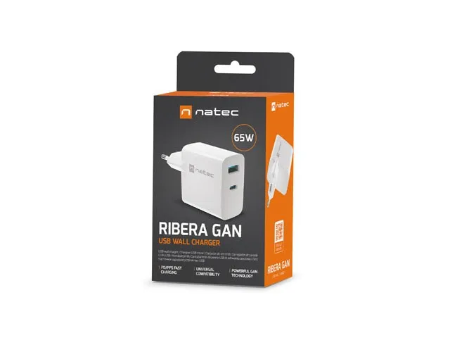 NATEC ŁADOWARKA RIBERA GAN 1X USB-A + 1X USB-C 65W thumbnail 2