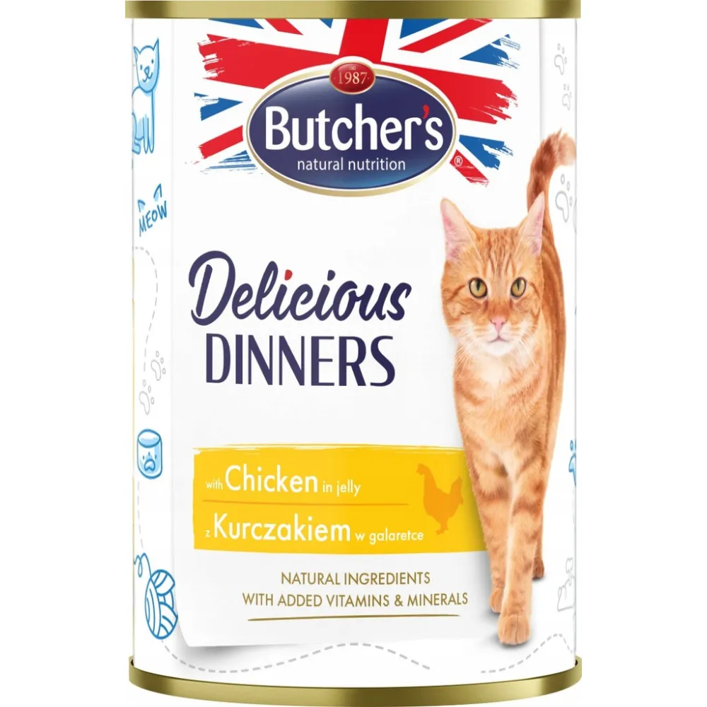 Mokra karma dla kota Butcher's Delicious Dinners kurczak w galarecie 40x400g thumbnail 2