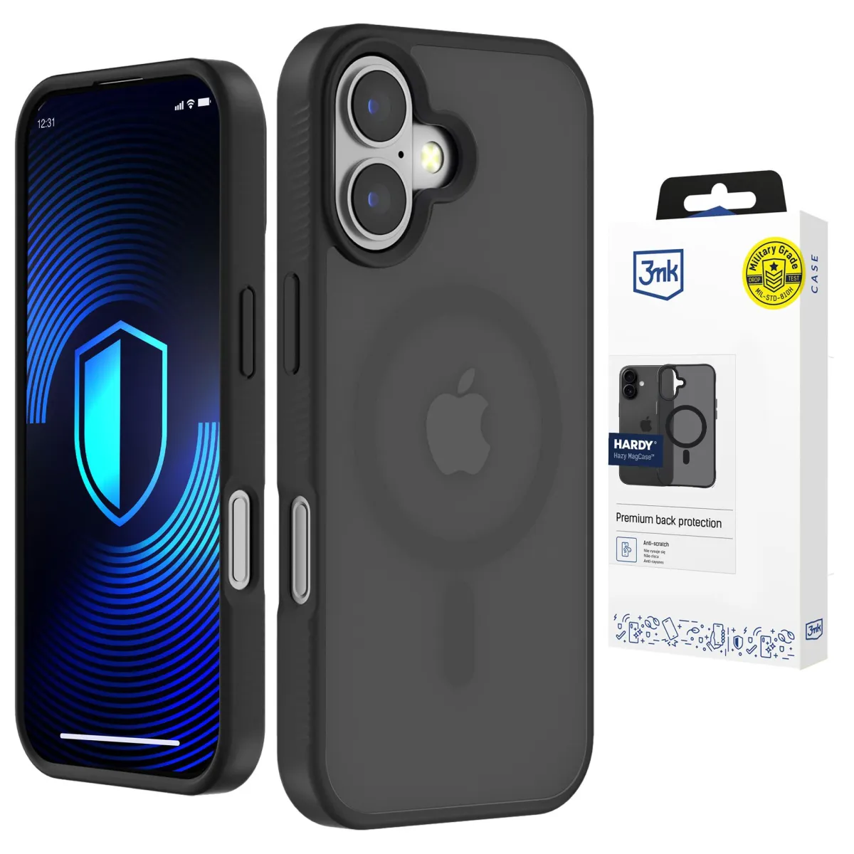Apple iPhone 16 - 3mk Hardy Hazy MagCase Black thumbnail 1