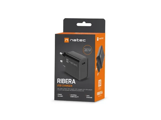 NATEC ŁADOWARKA SIECIOWA RIBERA USB-C 20W PD thumbnail 1