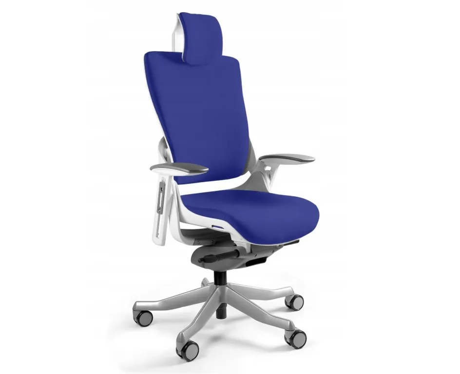 Fotel biurowy Wau 2 BL415 tkanina royalblue/biały thumbnail 1