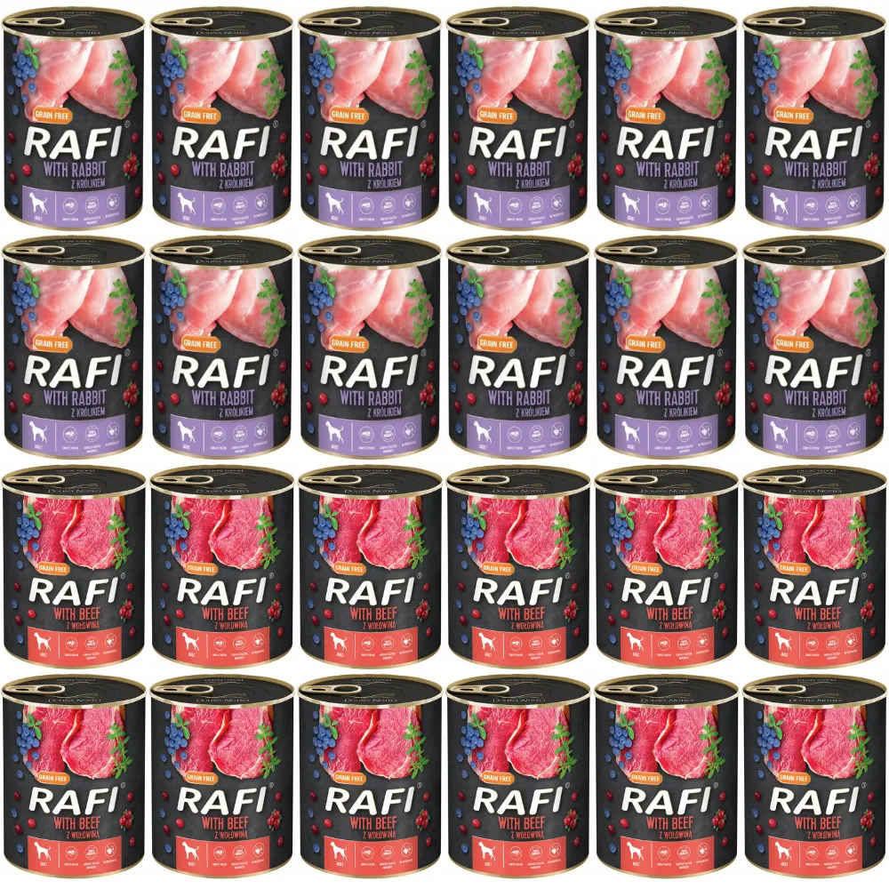 Karma mokra Rafi dla psa MIX SMAKÓW 24x800g thumbnail 1