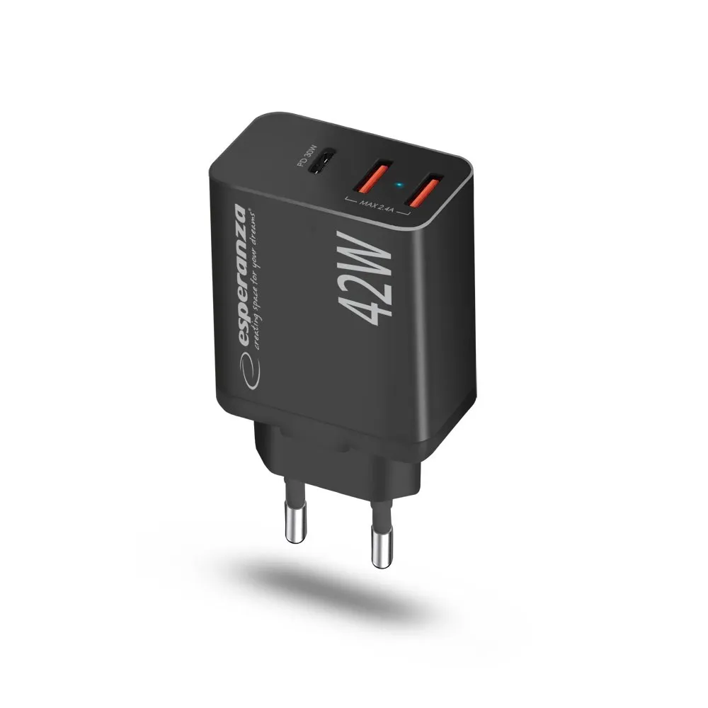 ESPERANZA ŁADOWARKA 42W USB-C PD/USB-A EZC106K thumbnail 2