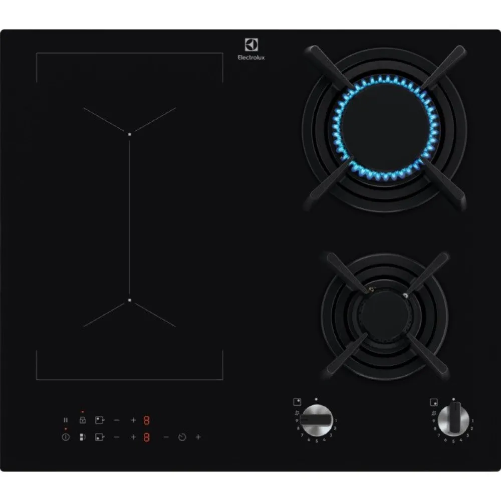 Płyta indukcyjno-gazowa ELECTROLUX KDI641723K 60 cm | 2 pola indukcyjne + 2 palniki | PowerBoost | zapłon elektryczny | czarny thumbnail 1