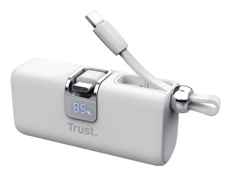 Kieszonkowy powerbank TRUST Pacto 5000 mAh biały thumbnail 3