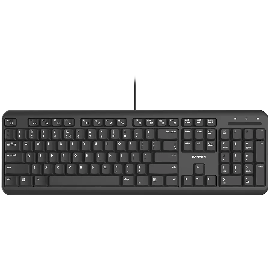 CANYON keyboard HKB-20 EN/ES Velvet Wired  Black thumbnail 1