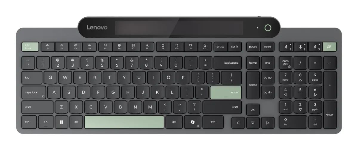 Klawiatura bezprzewodowa Bluetooth Lenovo Self-Charging Keyboard (US English) thumbnail 1