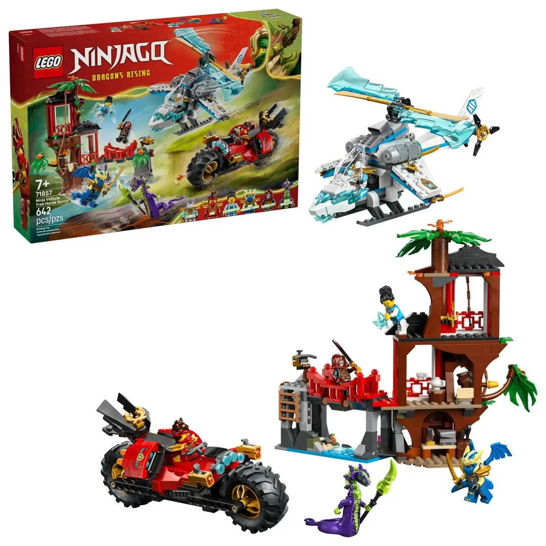 Klocki LEGO Ninjago 71857 - Bitwa ninja: Domek na drzewie z pojazdami - 1