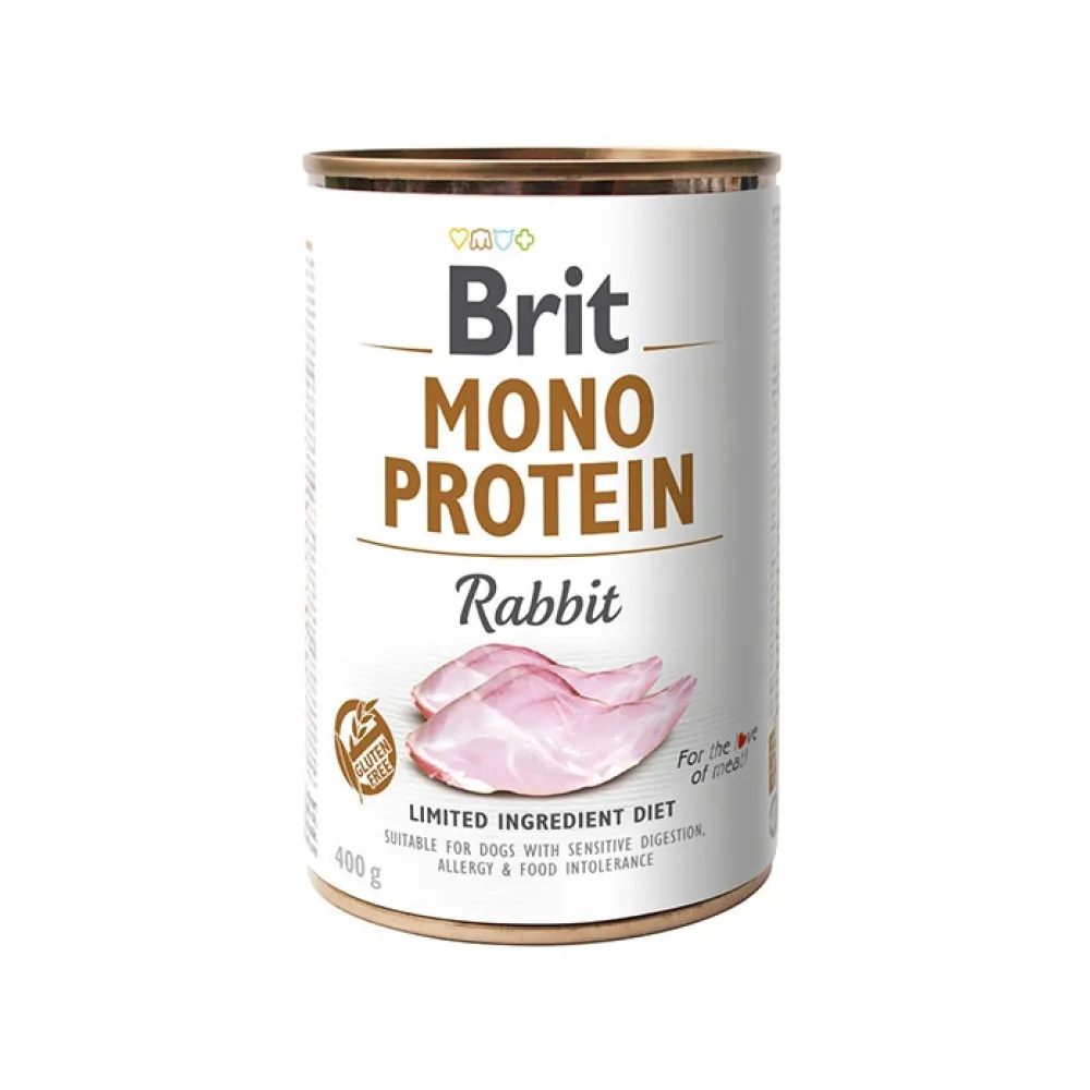 BRIT Mono Protein Rabbit - mokra karma z królikiem dla psa - 12x400 g thumbnail 2