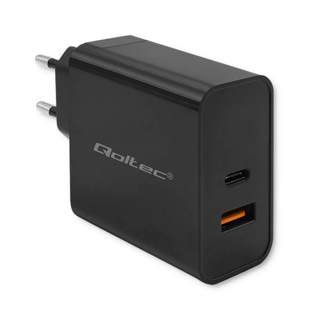 QOLTEC ŁADOWARKA SUPER QUICK PD | 1XUSB-C | 1XUSB thumbnail 1