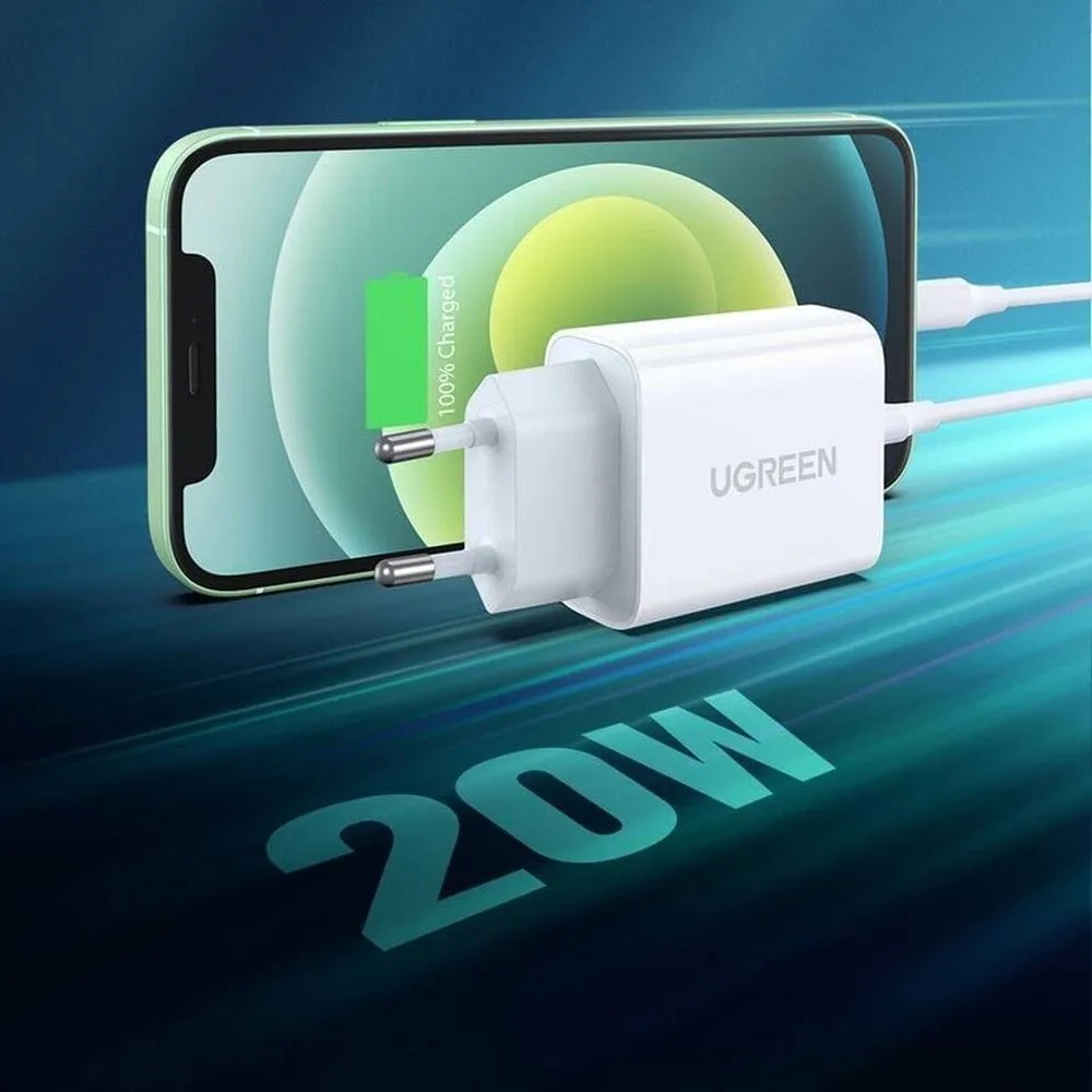 Ugreen ładowarka sieciowa USB Power Delivery 3.0 Quick Charge 4.0+ 20W 3A (biały) thumbnail 2