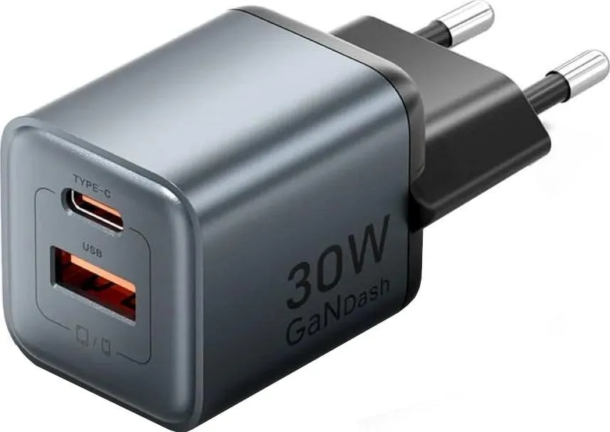Ładowarka Vention 30W GaN 1x USB-A 1x USB-C BLACK thumbnail 1