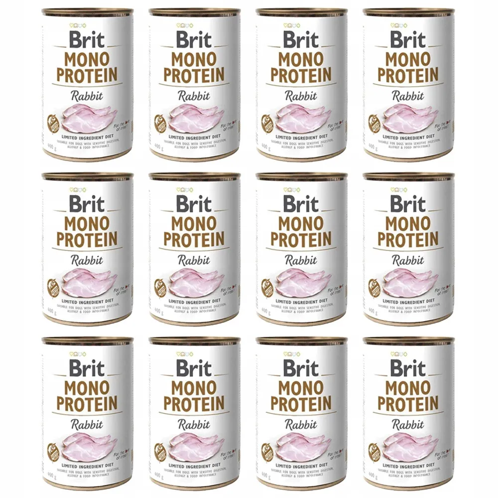 BRIT Mono Protein Rabbit - mokra karma z królikiem dla psa - 12x400 g thumbnail 3