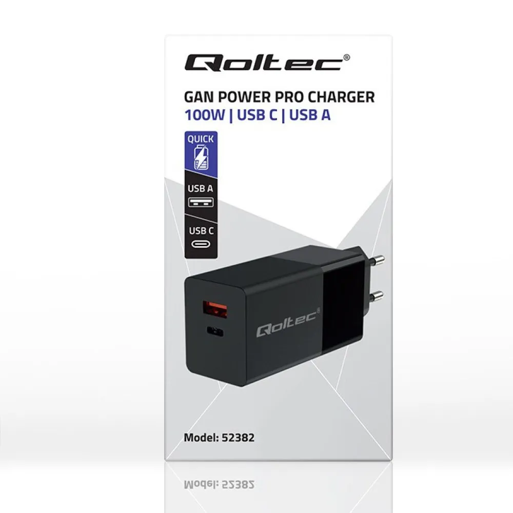 QOLTEC ŁADOWARKA GAN POWER PRO | 1XUSB-C | 1XUSB thumbnail 3