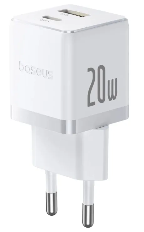 Ładowarka sieciowa Baseus Palm 20W USB-C USB-A - biała thumbnail 1