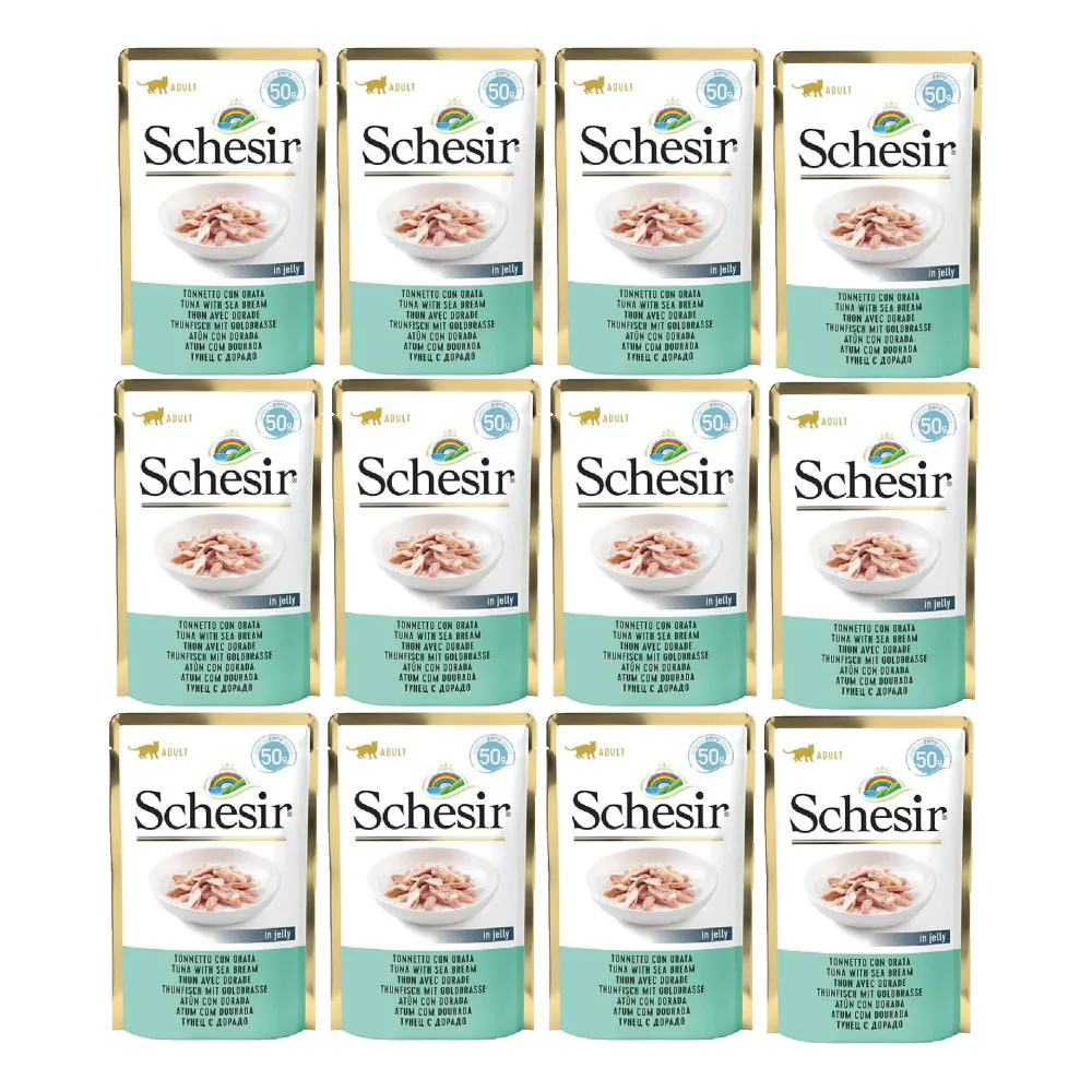 SCHESIR Single Dish Tuńczyk z Doradą Mokra karma dla kota Saszetka 24x50g thumbnail 1