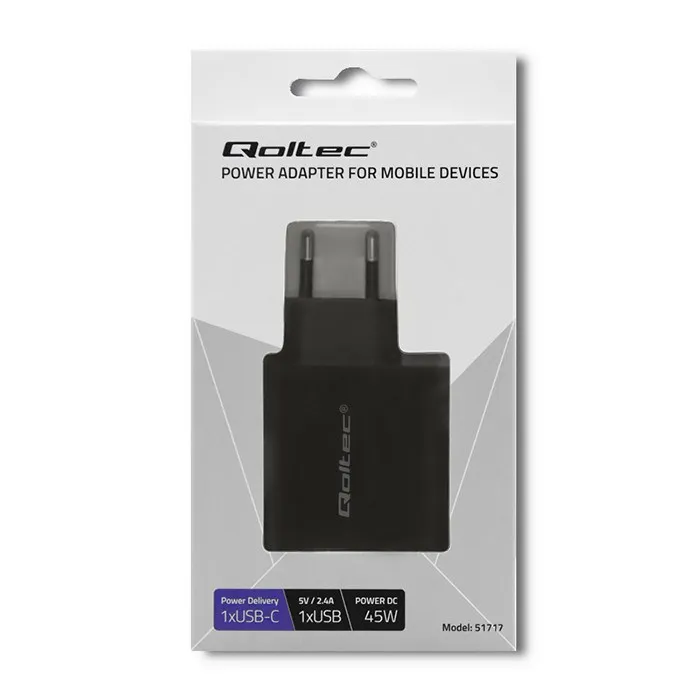 QOLTEC ŁADOWARKA SIECIOWA 42W | 5-20V | 2.25-3A thumbnail 2