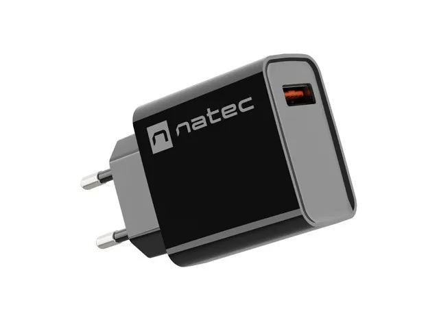 NATEC ŁADOWARKA SIECIOWA RIBERA USB-A 18W CZARNA thumbnail 2