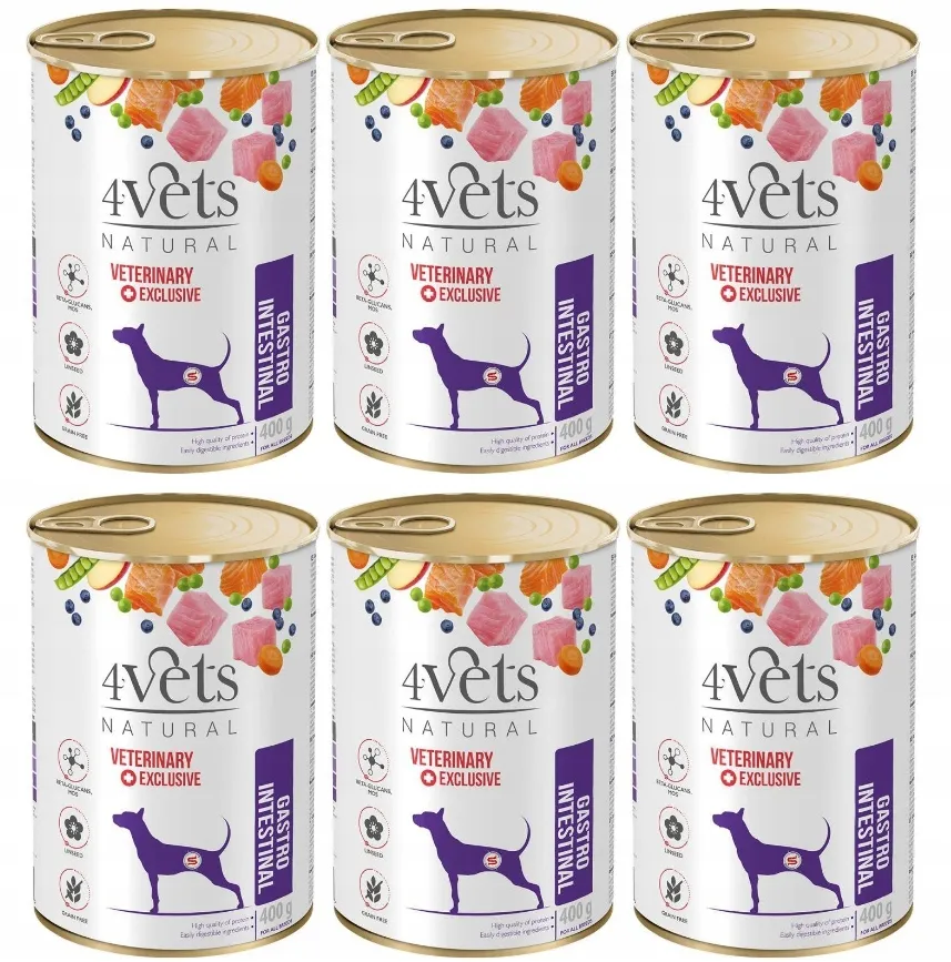4VETS Natural Gastro Intestinal Dog - mokra karma dla psa - 6x400g thumbnail 3