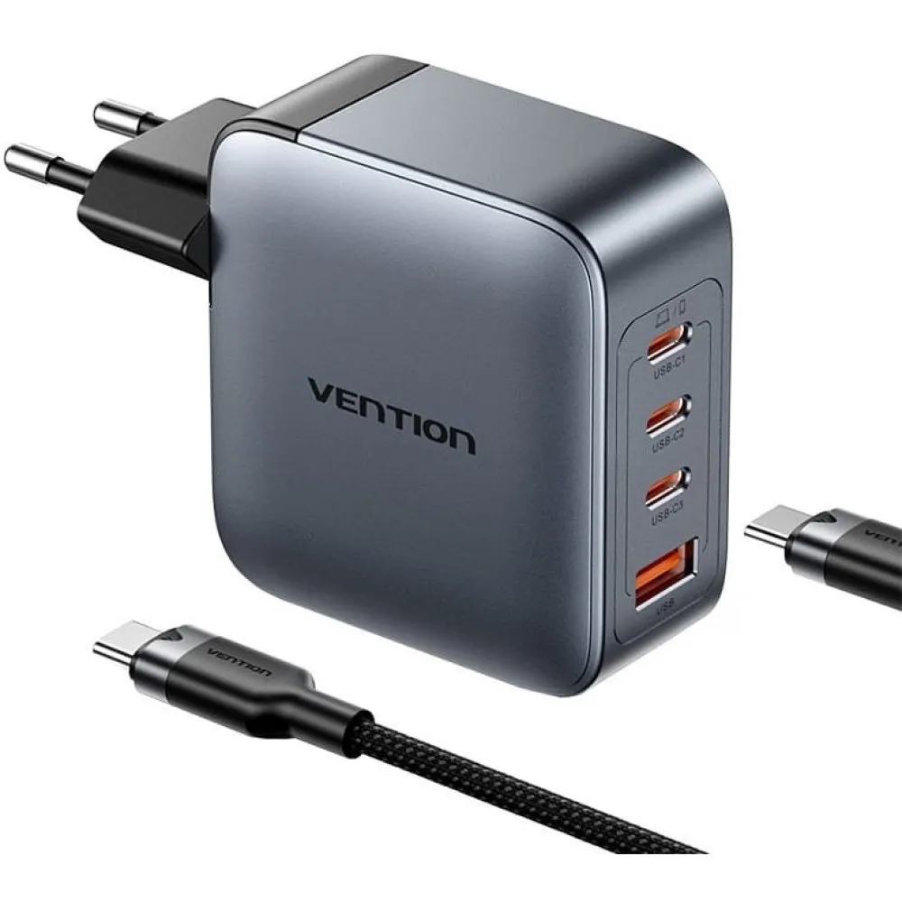 Ładowarka Vention 100W 1xUSB-A 3xUSB-C + kabel thumbnail 2