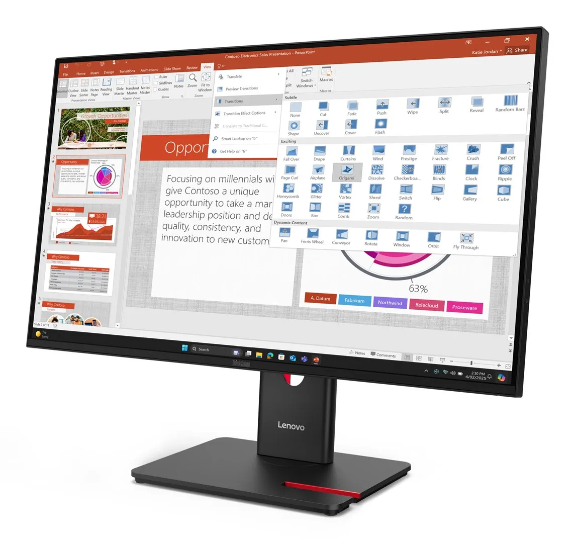 Lenovo TV T27-40 27FHD USB HDMI DP Eclipse Black thumbnail 2