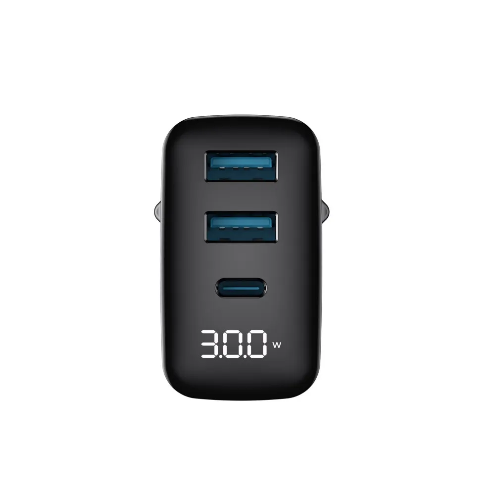 Havit UCLE001 EU - trójportowa ładowarka GaN 30 W, czarna thumbnail 2