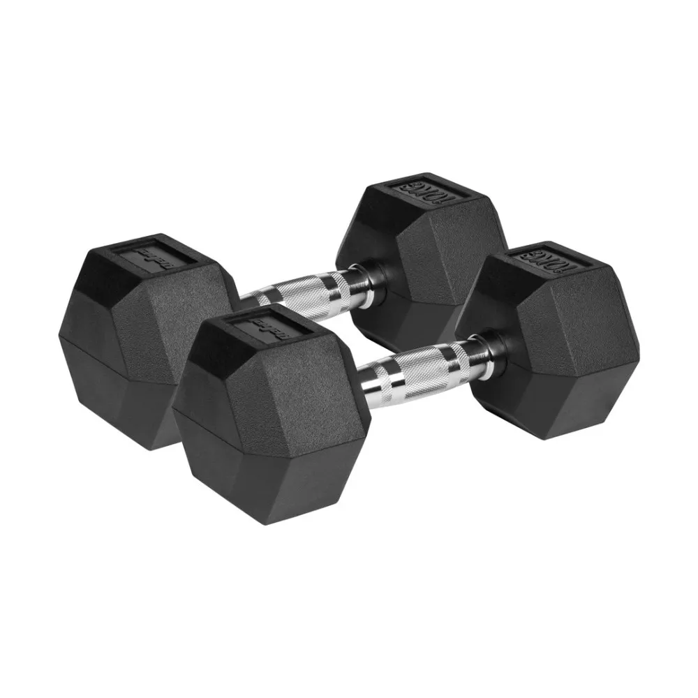 Hantle żeliwne gumowane HEX 2x10 kg REBEL ACTIVE thumbnail 2