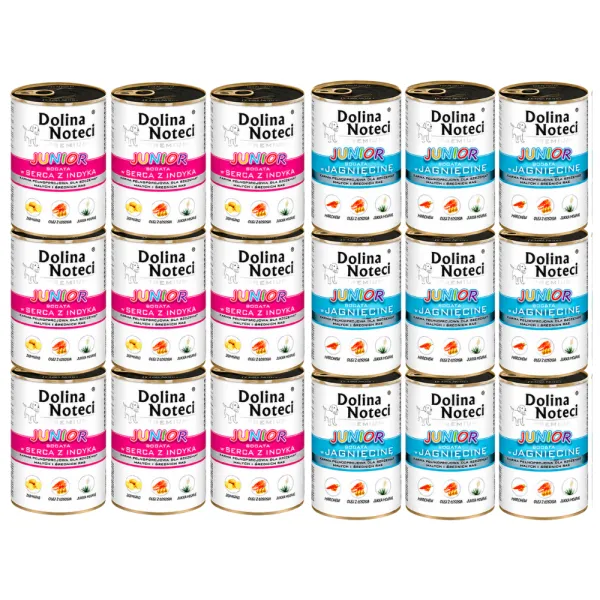 Dolina Noteci Premium JUNIOR MIX smaków mokra karma dla psa 18x400g