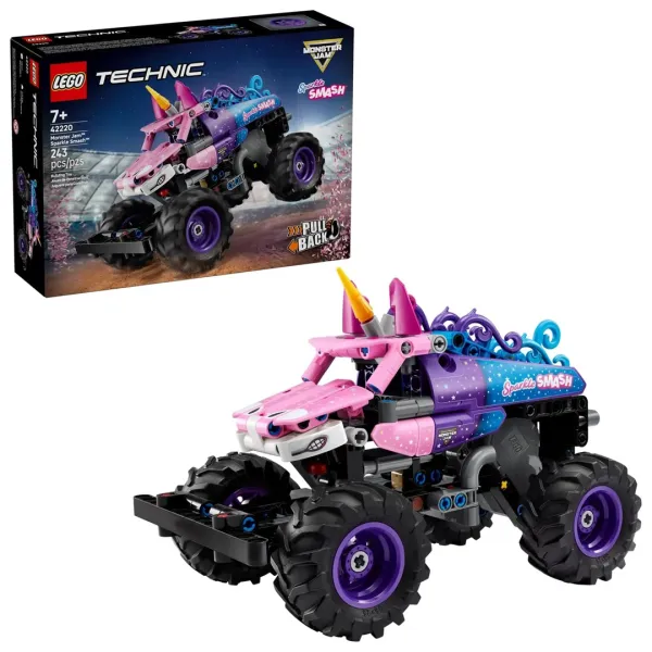 Klocki LEGO Technic 42220 - Monster Jam Sparkle Smash z napędem typu pull-back
