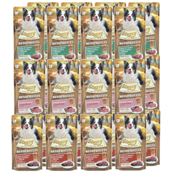 Mokra karma dla psa STUZZY G-F Monoprotein Mix 3 Smakow 24x150g