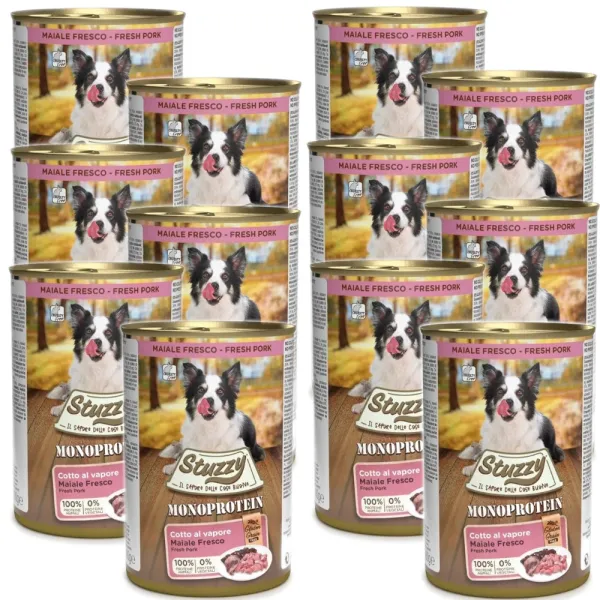 STUZZY Monoprotein Wieprzowina - mokra karma dla psa - 12x400g