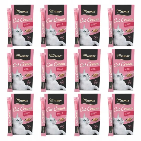 Przysmak dla kota Pasta MIAMOR Cat Cream ze słodem ODKŁACZAJĄCA 72x15g