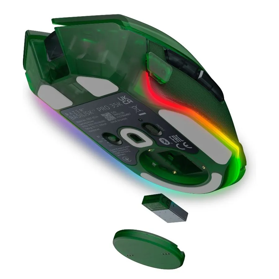 Razer Basilisk V3 Pro 35K Phantom Green Edition, Gaming mouse, Ergonomic Wireless Gaming Mouse, Charging Cable USB Type C, 30000DPI, Optical Mouse Switches Gen-3, 63 g, Focus Pro 30K Optical Sensor thumbnail 3