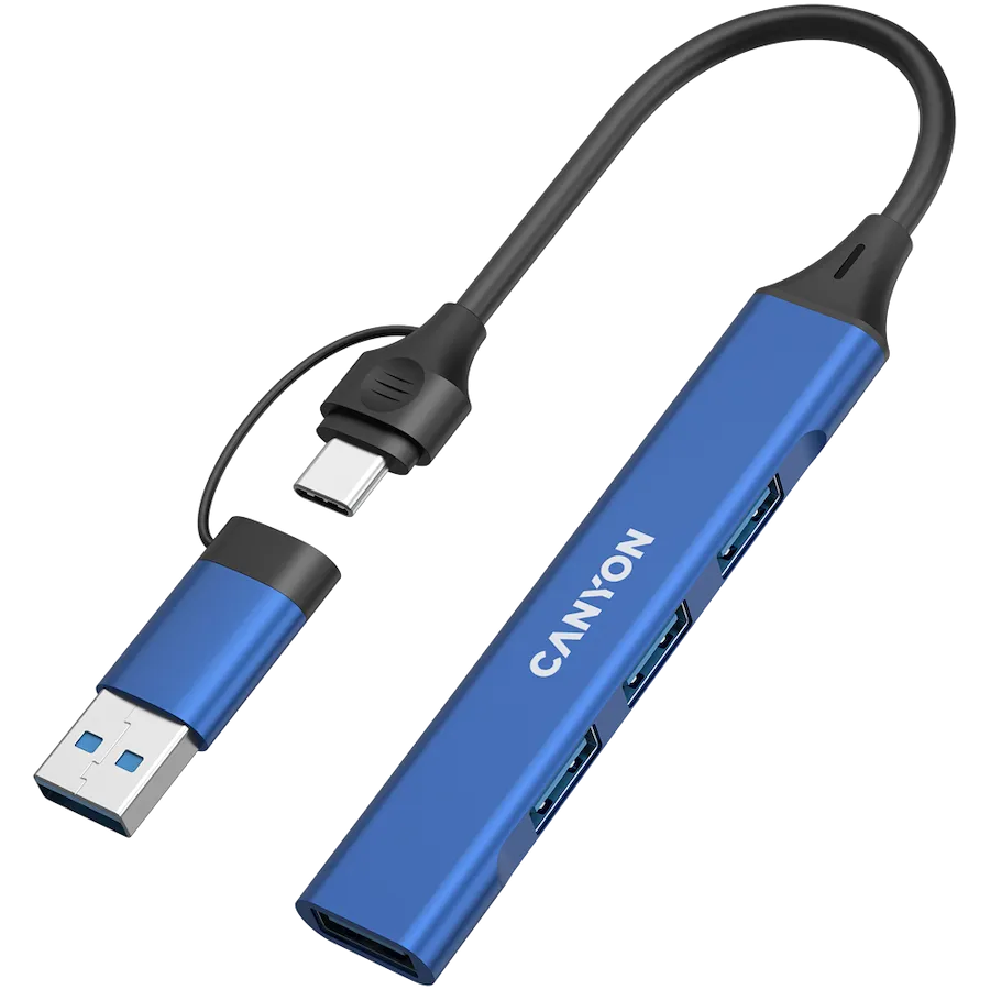 CANYON HUB DS-02 4 w 1 USB-A/C Niebieski thumbnail 2
