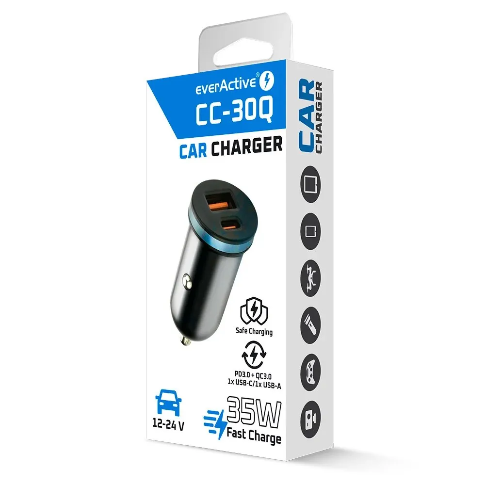 EVERACTIVE ŁADOWARKA SAMOCHODOWA 35W QC 3.0 CC-30Q thumbnail 2
