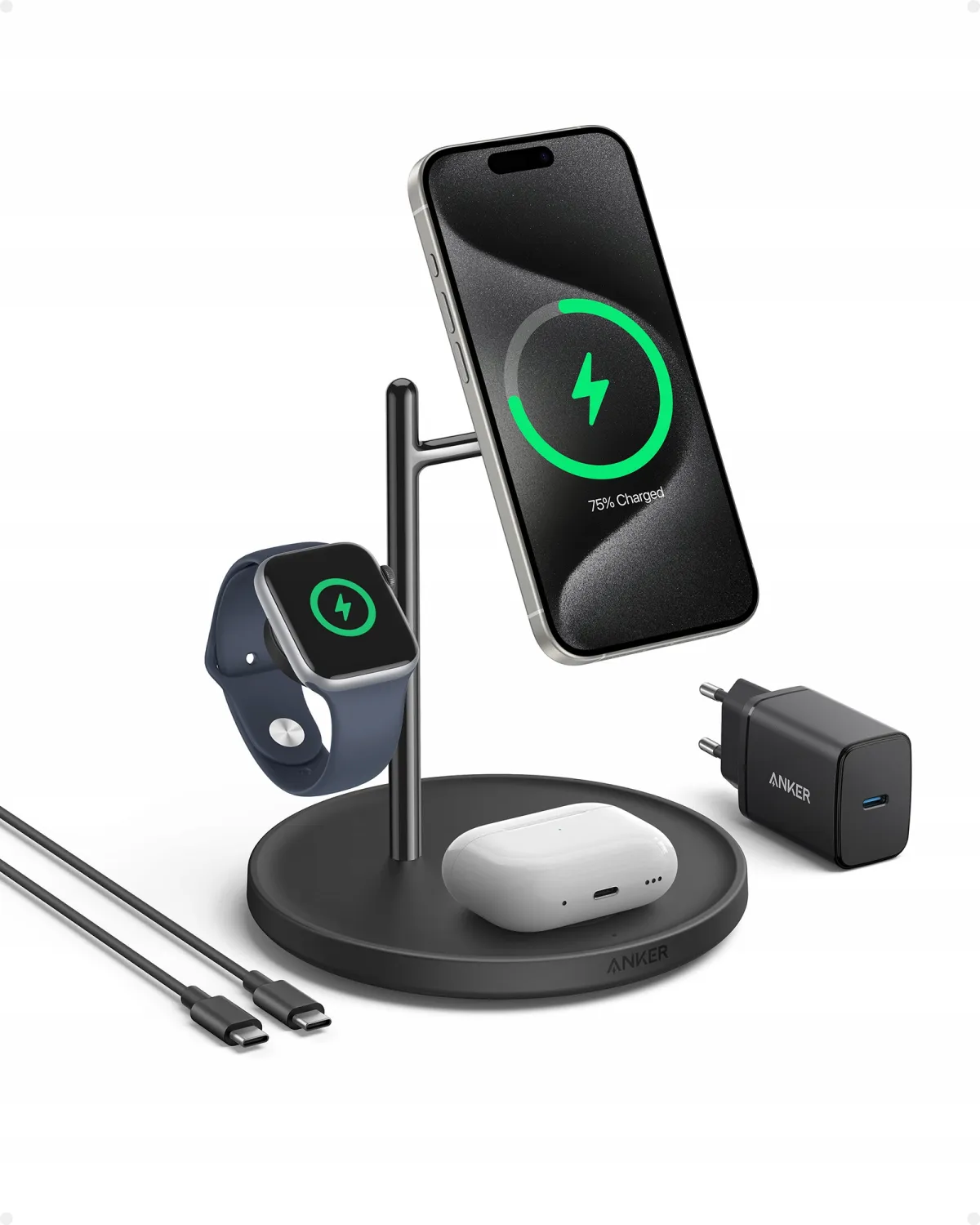 Ładowarka do smartfonów Anker MagGo Wireless Charging Station 15W 3-in-1 thumbnail 2