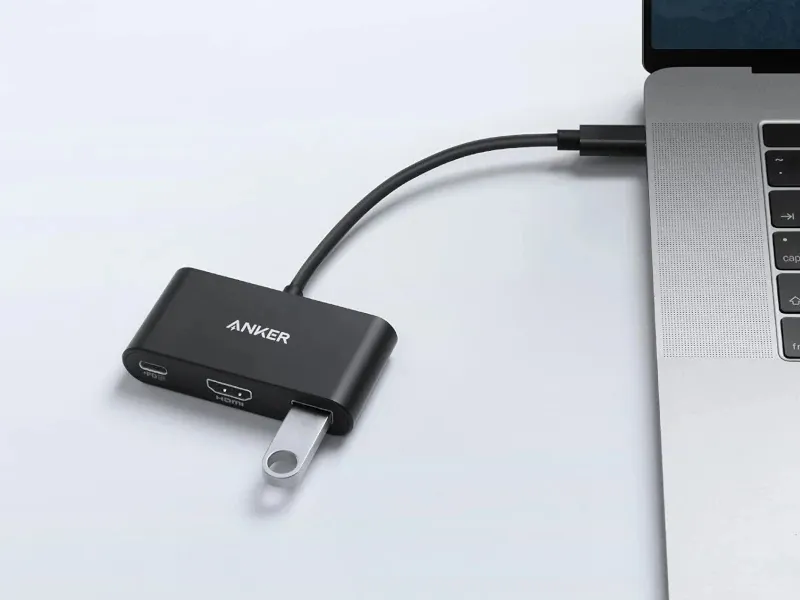 Hub Anker PowerExpand 3w1 1xUSB-C, 1xUSB-A, 1xHDMI 1.4, Pasywny, Czarny thumbnail 3