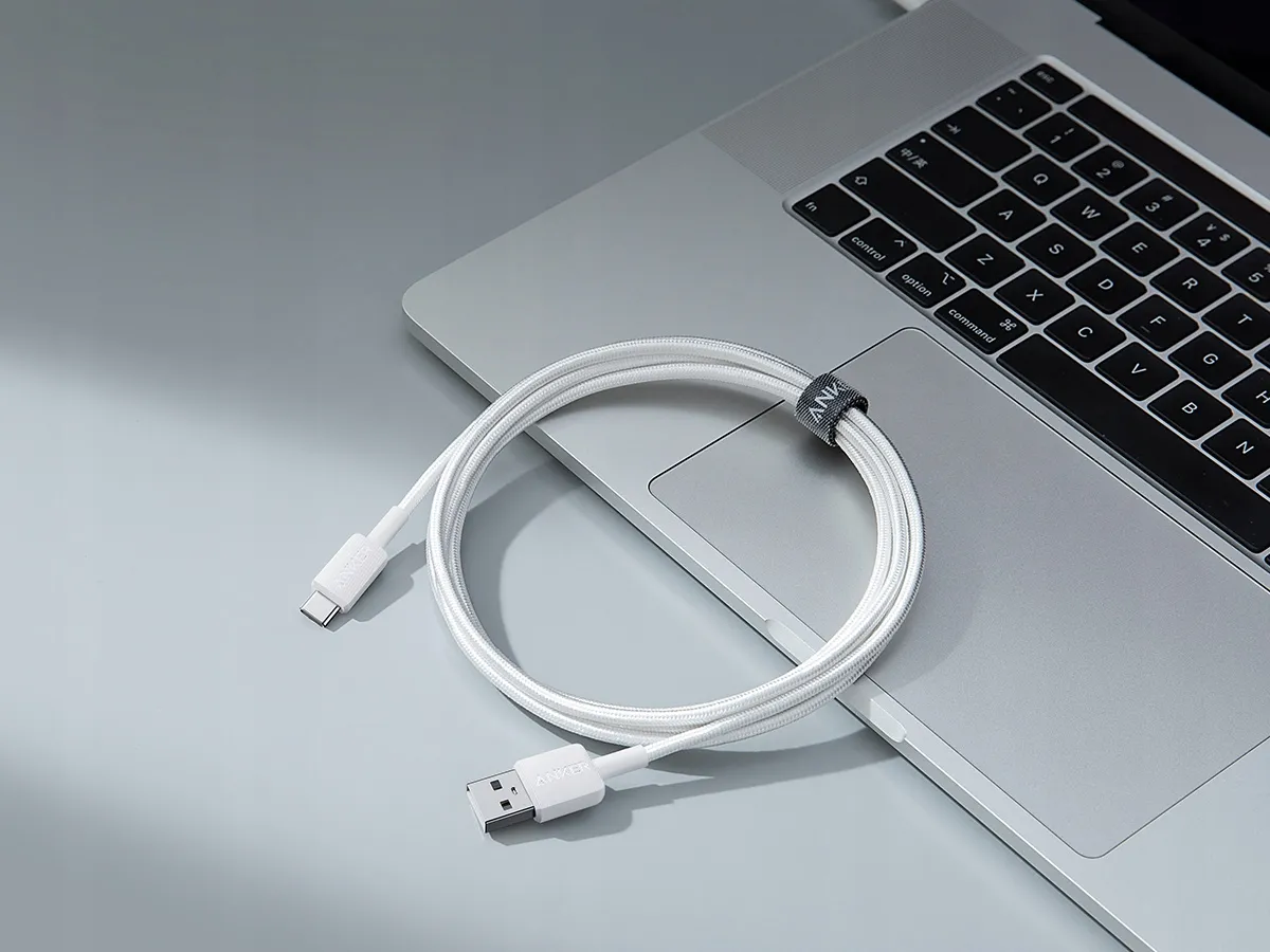 Kabel Anker 322 USB-A - USB-C Plecionka 1.8m Szybkie Ładowanie Nylon Biały thumbnail 3
