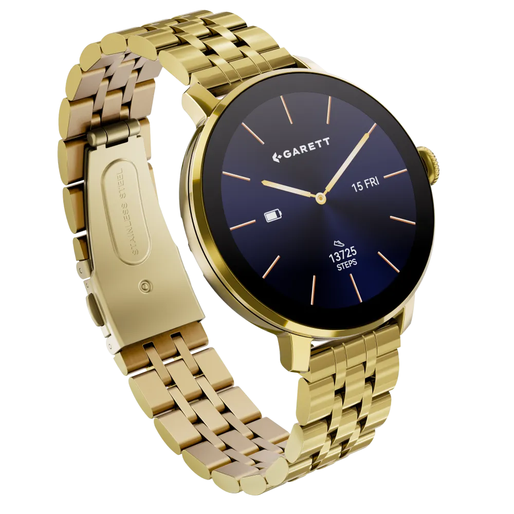 Smartwatch Garett Muse stalowy złoty thumbnail 3