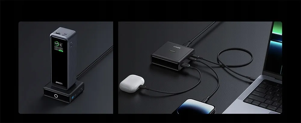 Baza ładująca ANKER Prime 100W Tech. GaN Kontrola temp. ładowania Czarna thumbnail 3