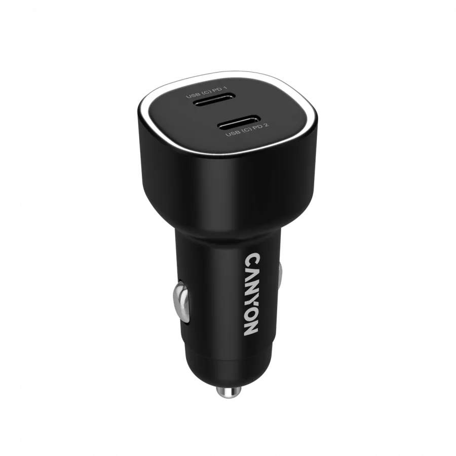 CANYON Ładowarka samochodowa OnDrive 60 PD 60W 2xUSB-C czarna thumbnail 3