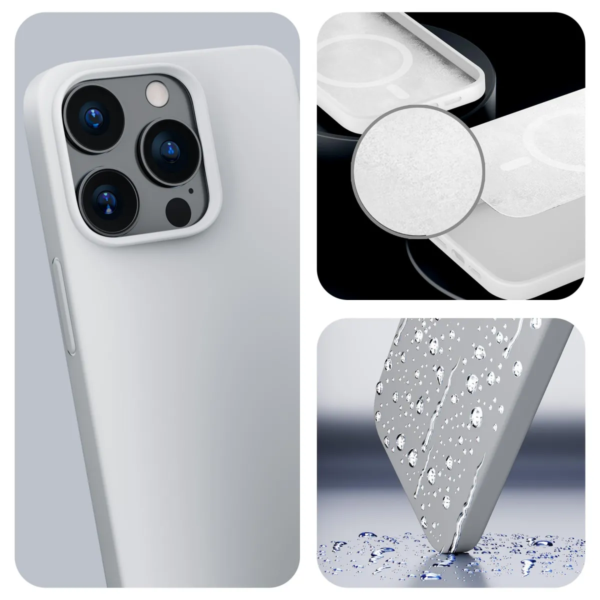 Apple iPhone 15 Pro Max - 3mk Hardy Mellow MagCase Silver-White thumbnail 2