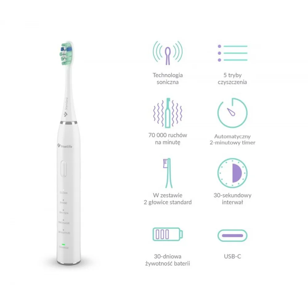 Szczoteczka TrueLife SonicBrush Clean30 White thumbnail 3