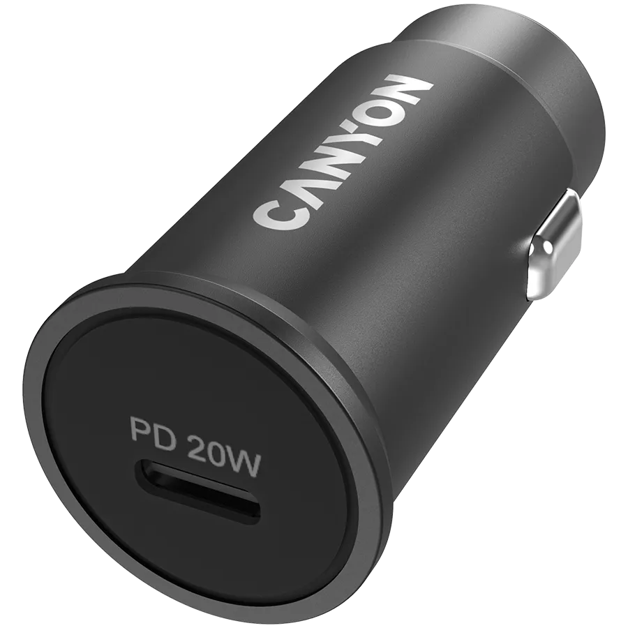 CANYON Ładowarka samochodowa C-20 PD 20W USB-C Czarna thumbnail 3