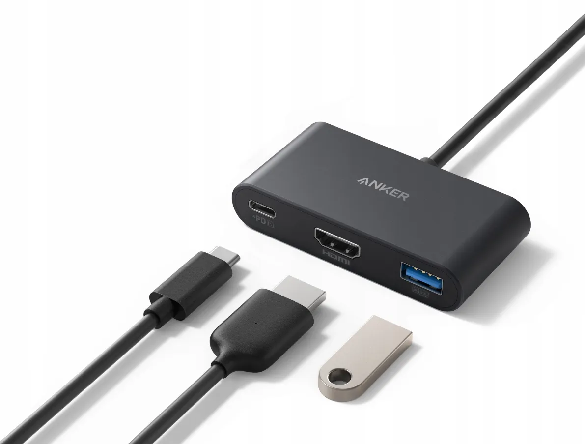 Hub Anker PowerExpand 3w1 1xUSB-C, 1xUSB-A, 1xHDMI 1.4, Pasywny, Czarny thumbnail 2