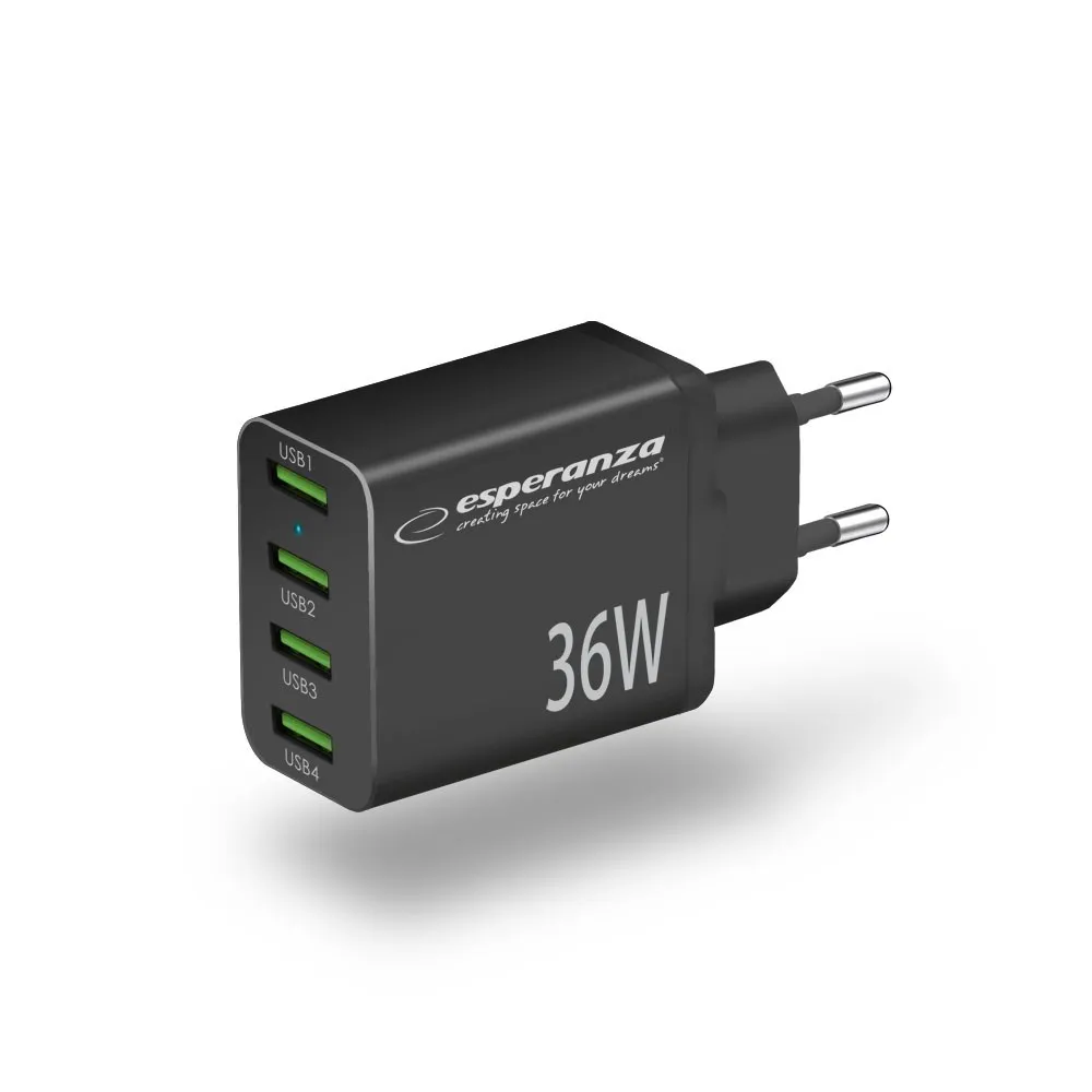 ESPERANZA ŁADOWARKA SIECIOWA 36W 4XUSB-A EZC107K thumbnail 2